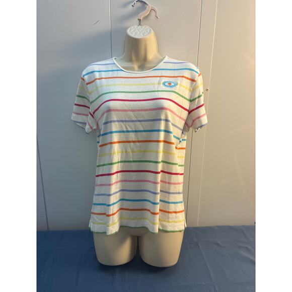 Kate Lord Shirt Multi-Color Stripe Golf Tee Shirt Size L Pre-owned - Picture 1 of 6